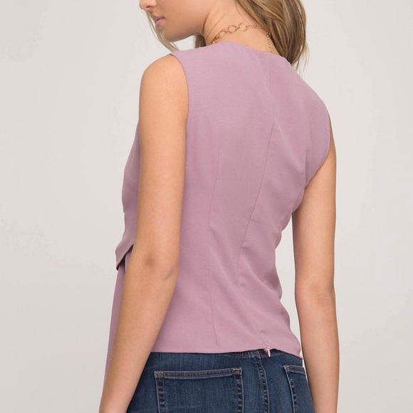 She & Sky Mauve Pink Sleeveless Top - Picture 5 of 5